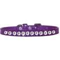 Mirage Pet Products One Row Clear Jewel Croc Dog CollarPurple Size 14 720-05 PRC14